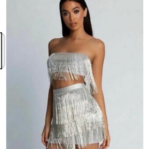 Meshki Dresses & Skirts - Meshki Sofia Beaded Fringe Skirt & top